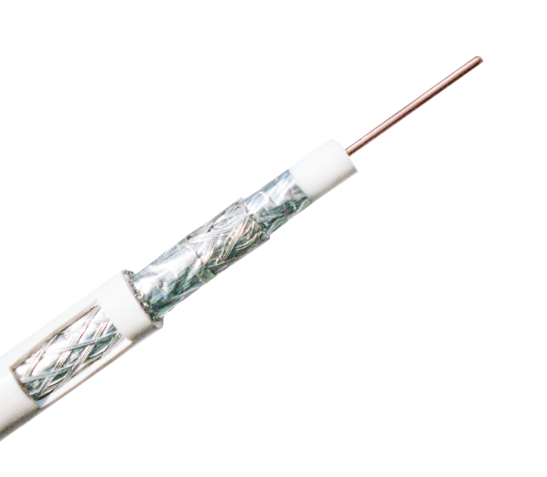 Câble coaxial série RG11F—Ruban simple et tresse avec gelée