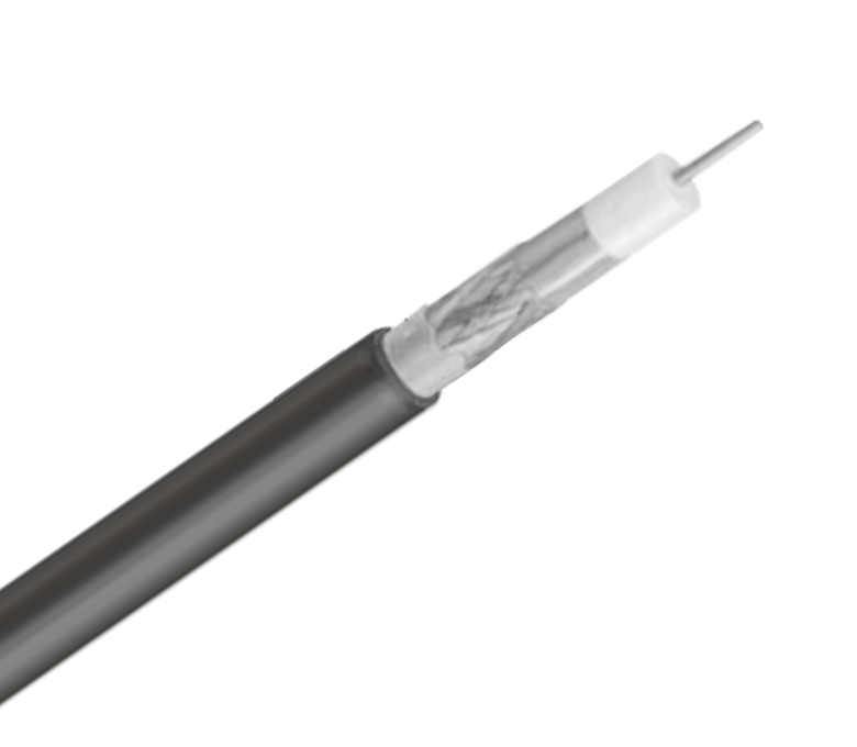 Câble coaxial série RG59—Ruban simple et tresse avec gelée