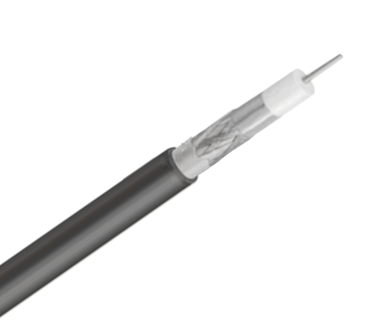 Câble coaxial série RG59—Ruban simple et tresse avec gelée