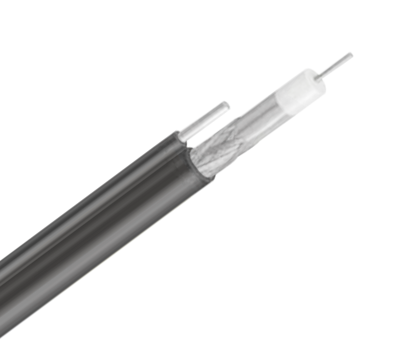 Câble coaxial série RG6M—Ruban simple et tresse avec messager